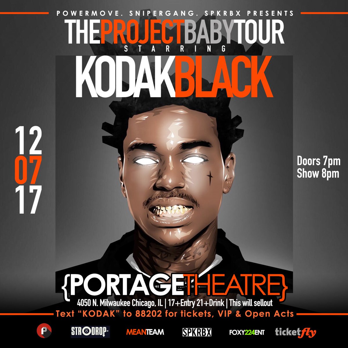 <a href="/SPKRBXpresents/">SPKRBX</a>: <a href="/KodakBlack1k/">bruh</a> in Chicago on 12/07 at Portage Theater 

Grab tickets here; spkrbxpresents.com
