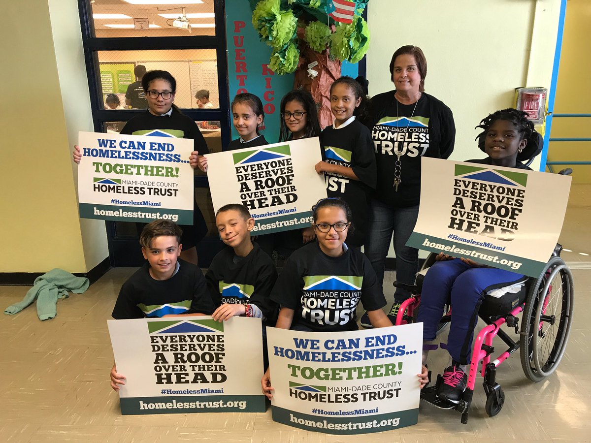 HomelessMiami's tweet photo. #HomelessAwarenessDay consisted of nonstop action all over Miami-Dade County! Thank you to Amelia Earhart Elementary for joining #HAD2017! #HomelessMiami https://t.co/KU0z9RsPGT