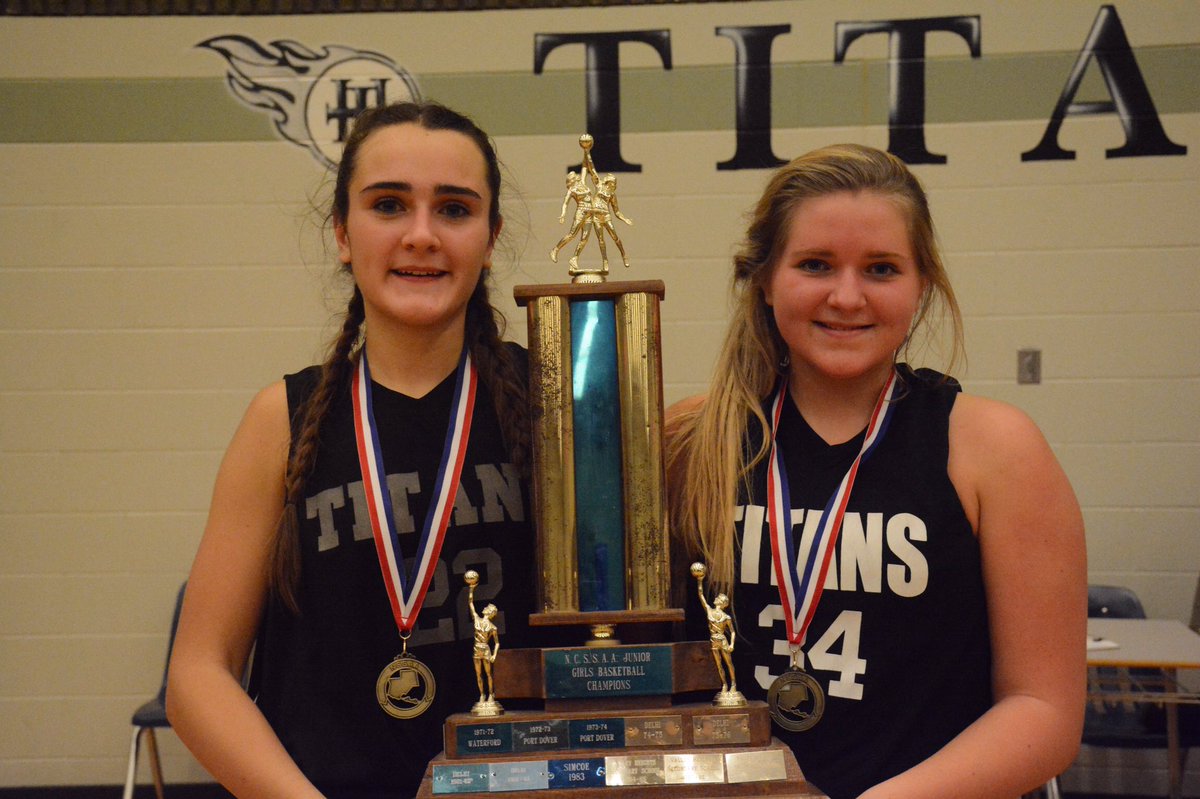 trinitystudco's tweet photo. Congrats to our HT Junior Girls Basketball team for their NSSAA win of 33-30 against Delhi tonight! Way to go Titans! Well fought battle Delhi, it was a great game! #NSSAAChamps https://t.co/V8Ryw3iW6r