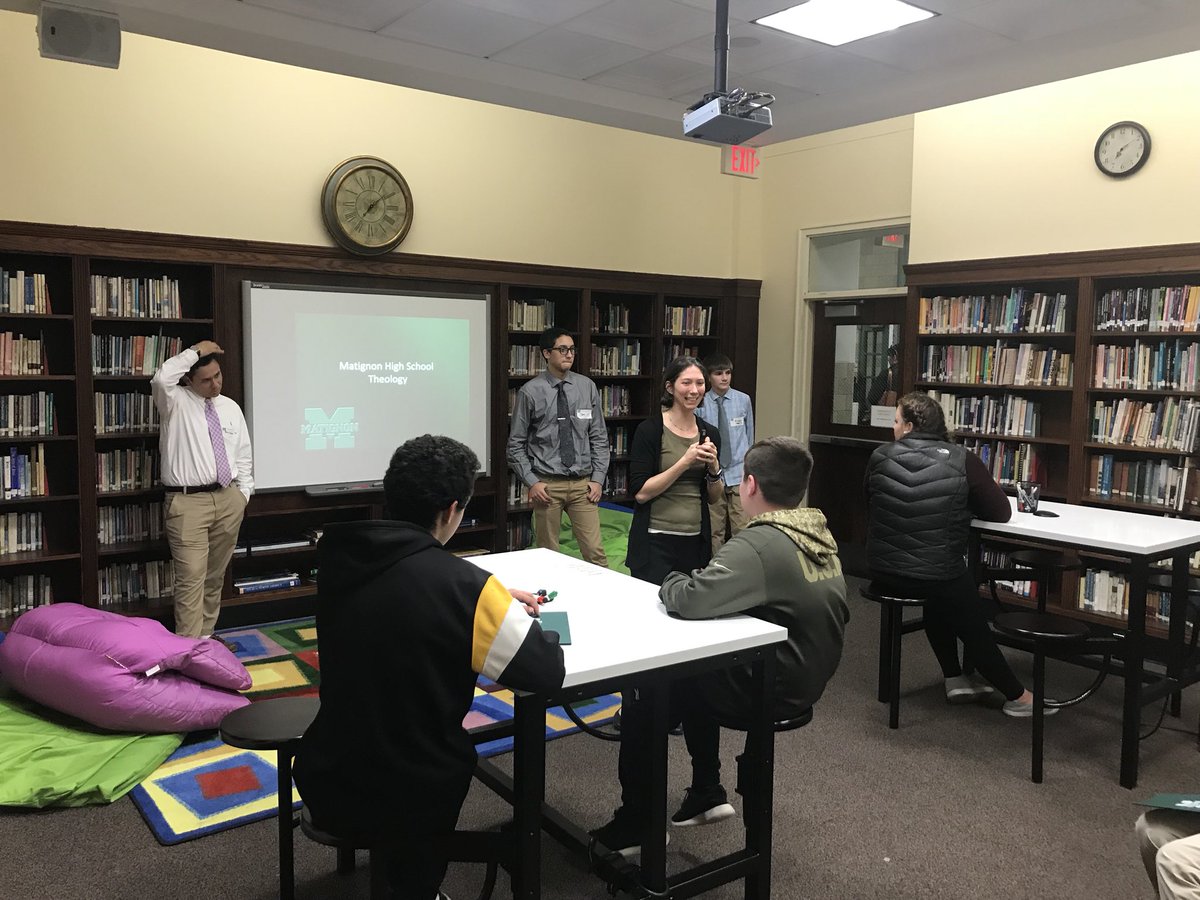 MatignonHS's tweet photo. The Theology, History, English, and Foreign Language departments put on excellent presentations! #MHSOpenHouse #ApplyToMatignon #ExpectExcellence https://t.co/IzrYorjXXp