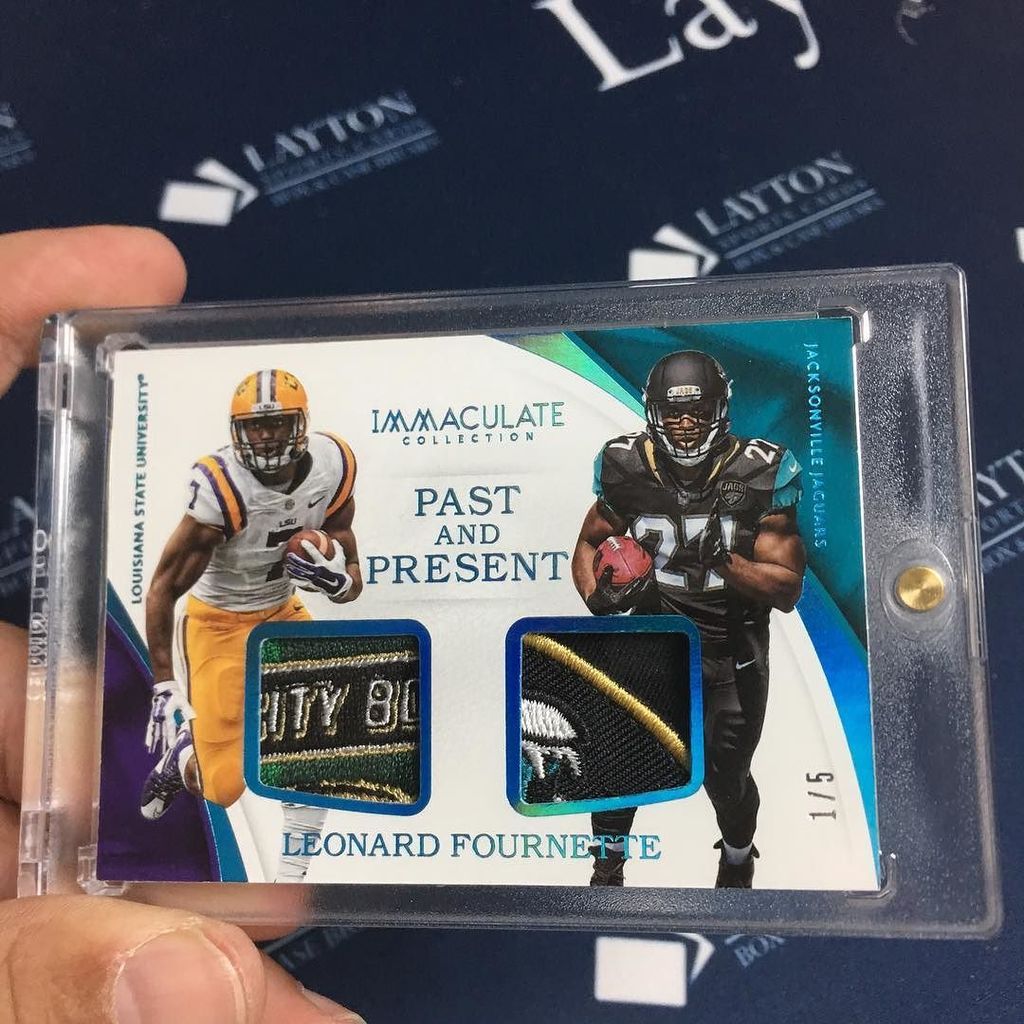 LaytonSports's tweet photo. Sick #LeonardFournette Dual Patch 1/5 from @paniniamerica Immaculate! #BOOM #LSC #casebreak #sportscards #groupbre… https://t.co/r9RhRGEA8F https://t.co/C0HQ6TqG3L