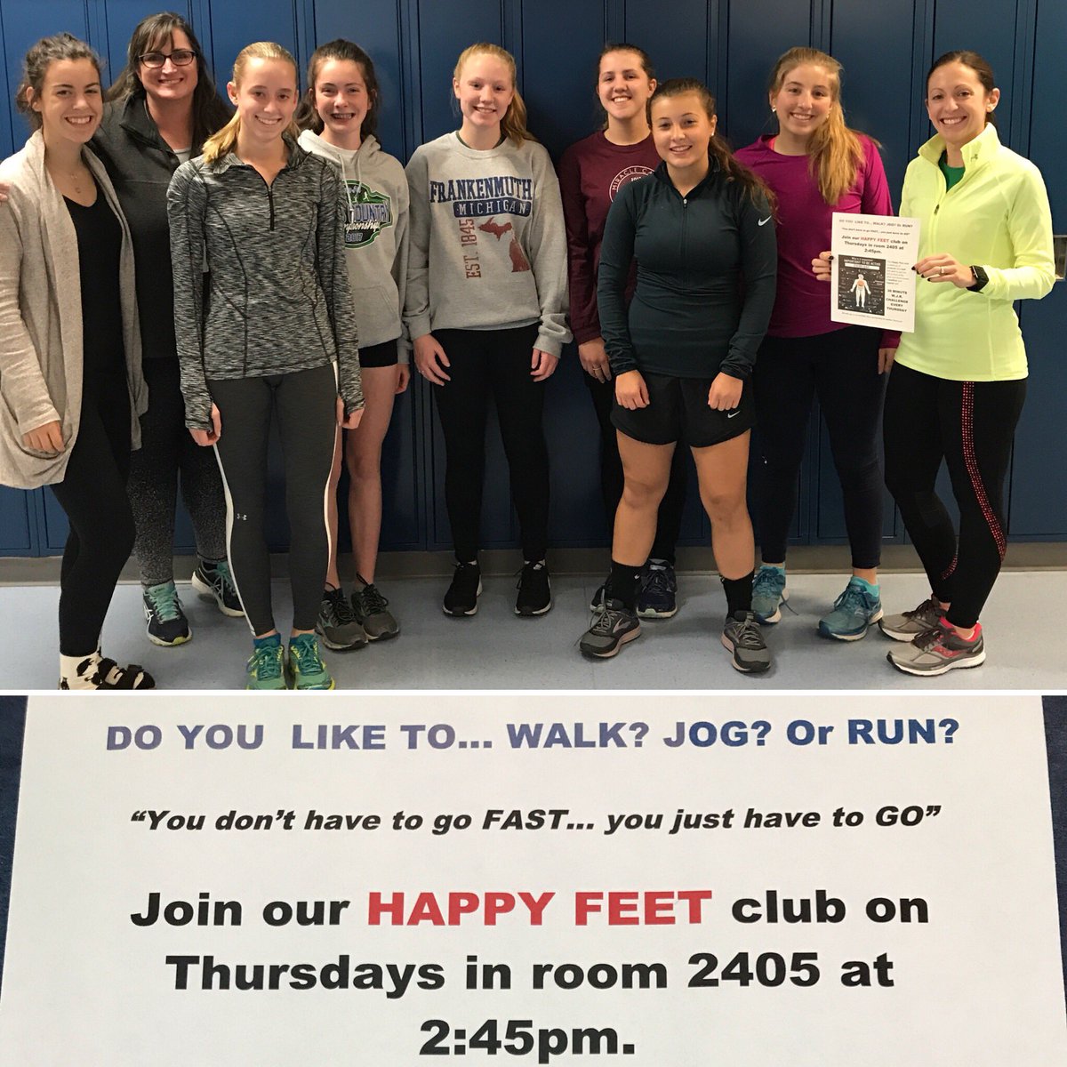 msaddy2405's tweet photo. The Happy Feet club! #happyfeet #walkjogrun #getmoving #eatlivebehealthy #joinusonthursdays @MrSimmsAP @DonJEastman https://t.co/svtS5J7KgR