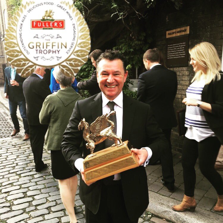 JohnnyAFJ's tweet photo. I bloody love this photo!! Massive well done to all the team at The Old Customs House #proud #winners #no1 #GriffinTrophy #lookhowhappyheis https://t.co/kmSx7huyqH