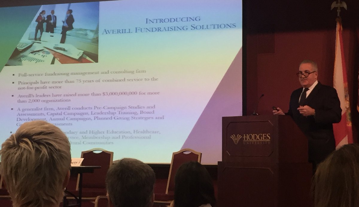 AverillFS's tweet photo. Robert C. Happy, Jr. leads a discussion at @hodgesu about engaging board members and donors to help build a compelling and emotional case. https://t.co/M2qtzpgV6b