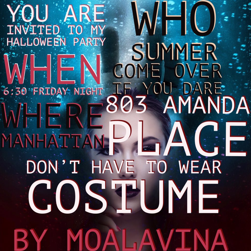 Rumawhitu's tweet photo. @ChapterChatNZ This is my Halloween party invite to Summer #Moala https://t.co/PwpW95oRBh