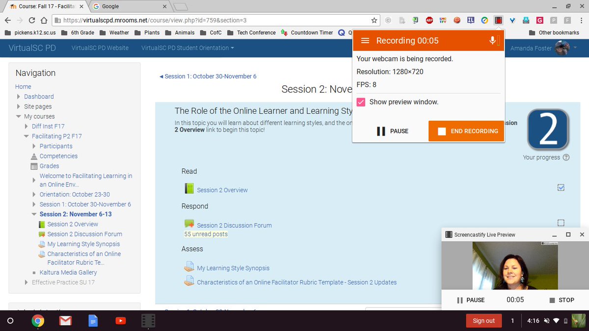 A little homework time this rainy afternoon! Getting my +30 and certification in Online Ed through Virtual SC PD. Implementing new learning for an old soul, so I can be a better 👩‍🏫<a href="/RCEMiddle/">R.C. Edwards Middle</a> ! #RCEgrowth #RCEcrawl #9of10