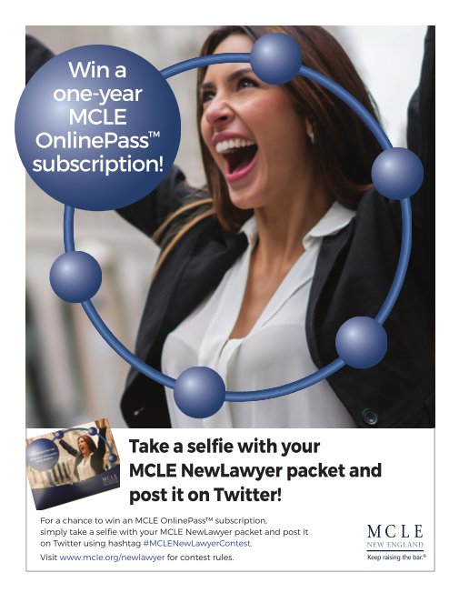 Time is running out to enter our #MCLENewLawyerContest! Post a selfie with the MCLE packet you received at your swearing-in ceremony for a chance to win free CLE! mcle.org/Downloads/NewL…