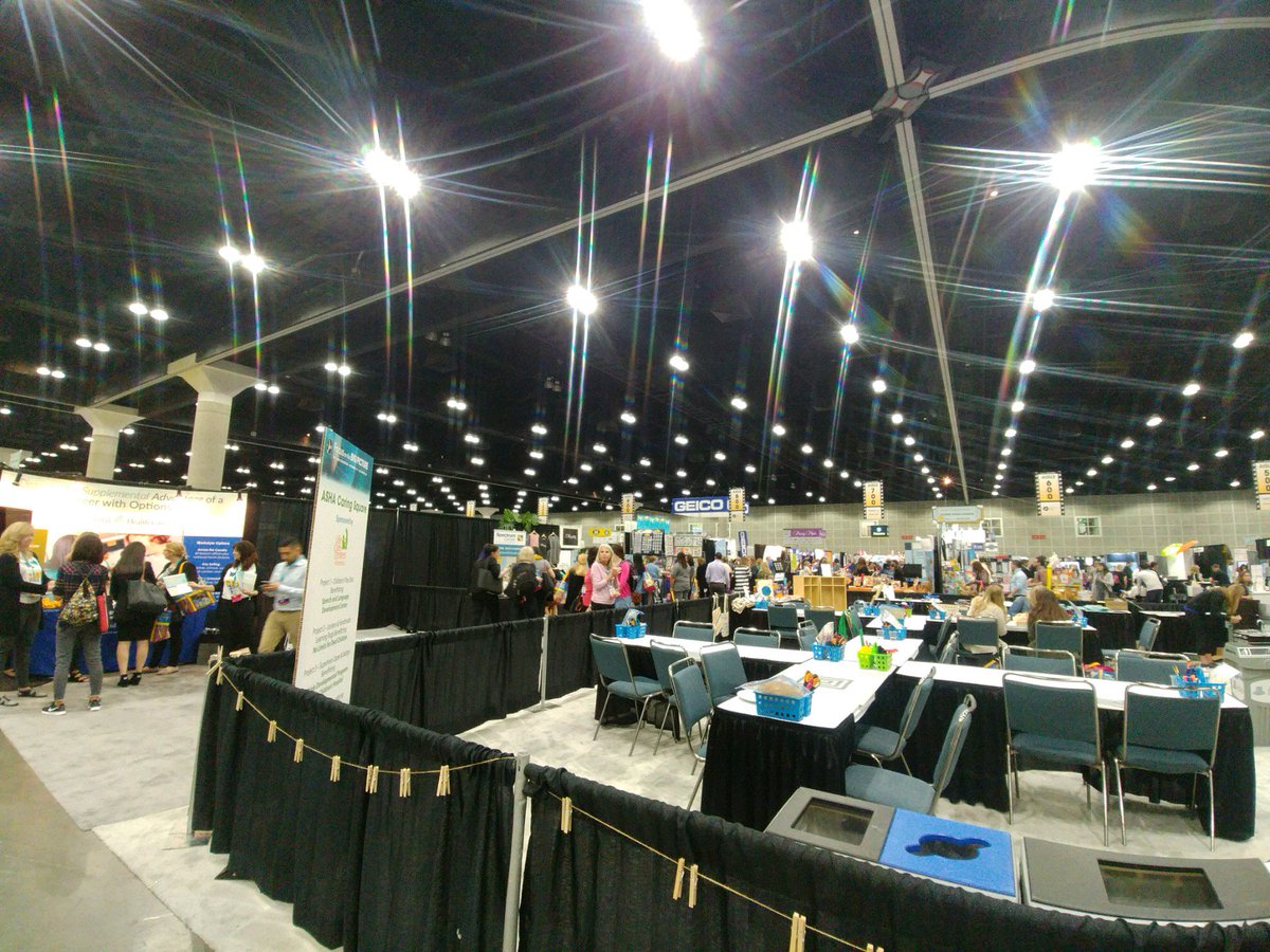 More than 2,500 professional sessions and 300+ exhibitors.  42 companies selling apps and software, showing the significance of technology in providing speech language pathology services.
#ASHA17