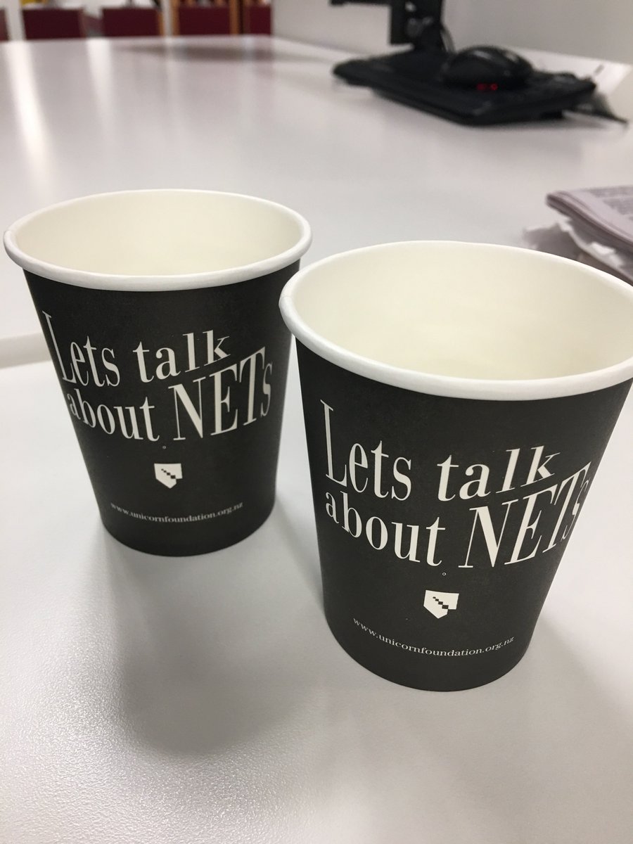 And #letstalkaboutNETs promotions in our award-winning cafe run by deaf baristas. Last night they won the Attitude Award for best employer, today supporting battle against one of our most concealed cancers, NETs @UnicornFoundNZ