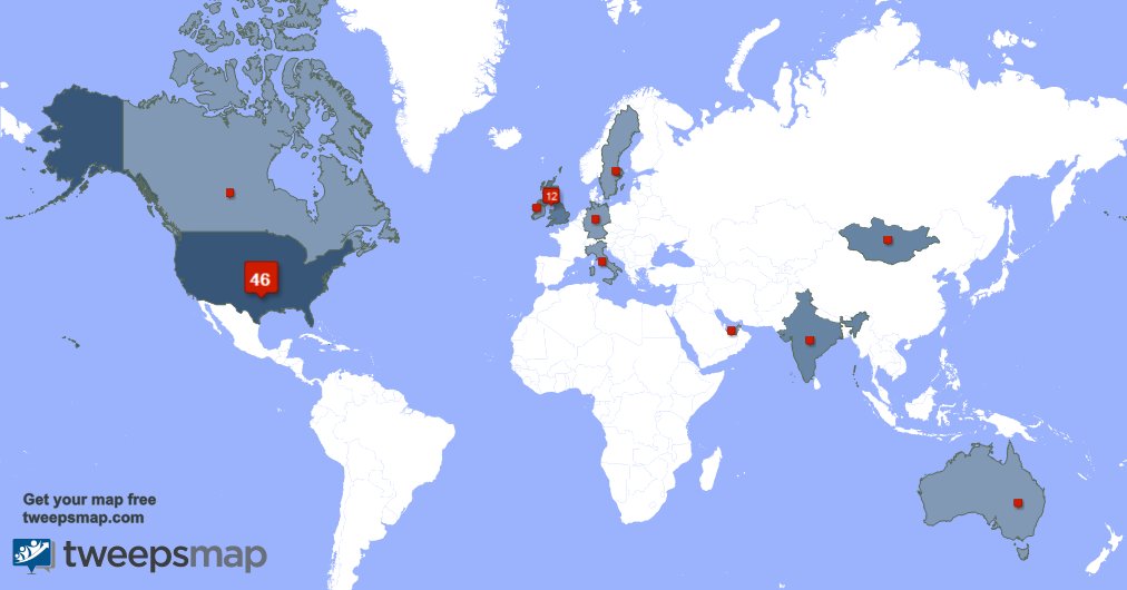 mina20015's tweet photo. My followers are in USA(45%), UK.(11%)... Get your map too: https://t.co/QyIsyVob3G https://t.co/D9jX4u1BVv