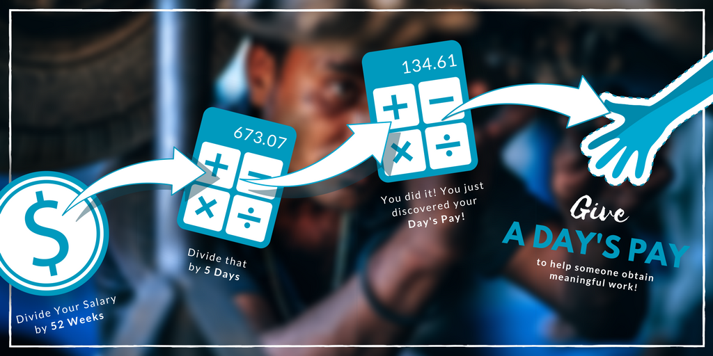 jobsforlife's tweet photo. By offering a day’s pay, you join #JobsforLife in helping others find and keep a #job. Find out your day’s pay & more about the #CreatedtoWork campaign by visiting https://t.co/qDiEHxkY9O. Consider inviting a friend to join you in doing do the same for #GivingTuesday...? https://t.co/47Sbbq1016