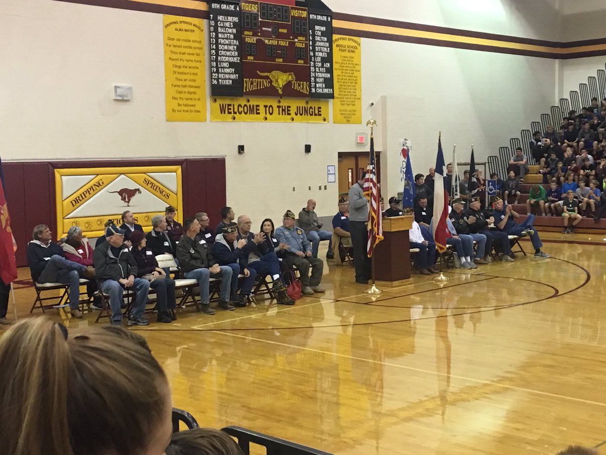 kpayneDSMS's tweet photo. Amazing and moving Veteran's day ceremony today! So proud of our veterans and our DSMS students' roles in the ceremony as well! #dsmstigers https://t.co/K1tjBsAbzr