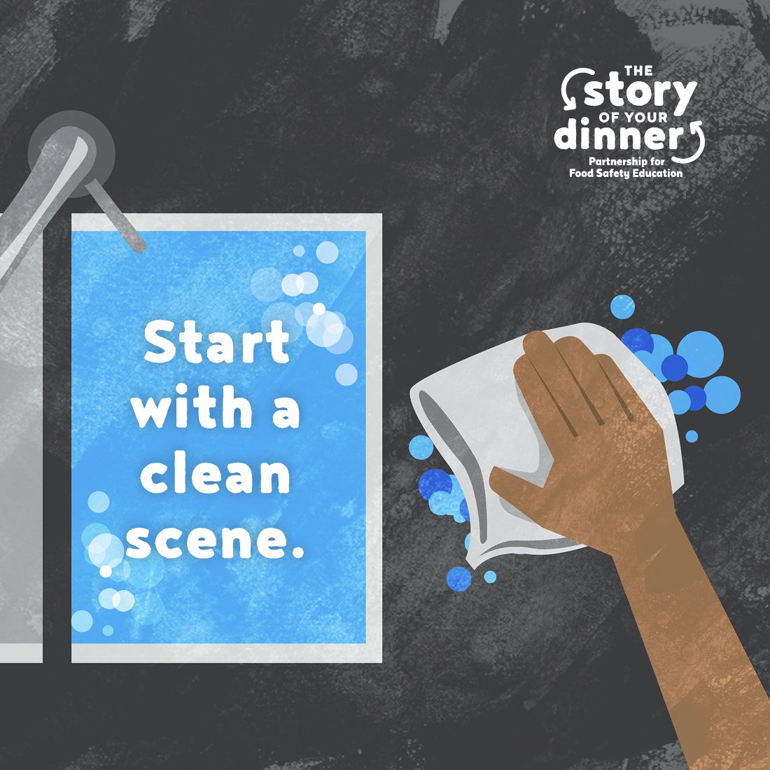 Clean: stop the spread of bacteria by washing hands, surfaces, cutting boards &amp; utensils often. #StoryofYourDinner bit.ly/1gGeJvY