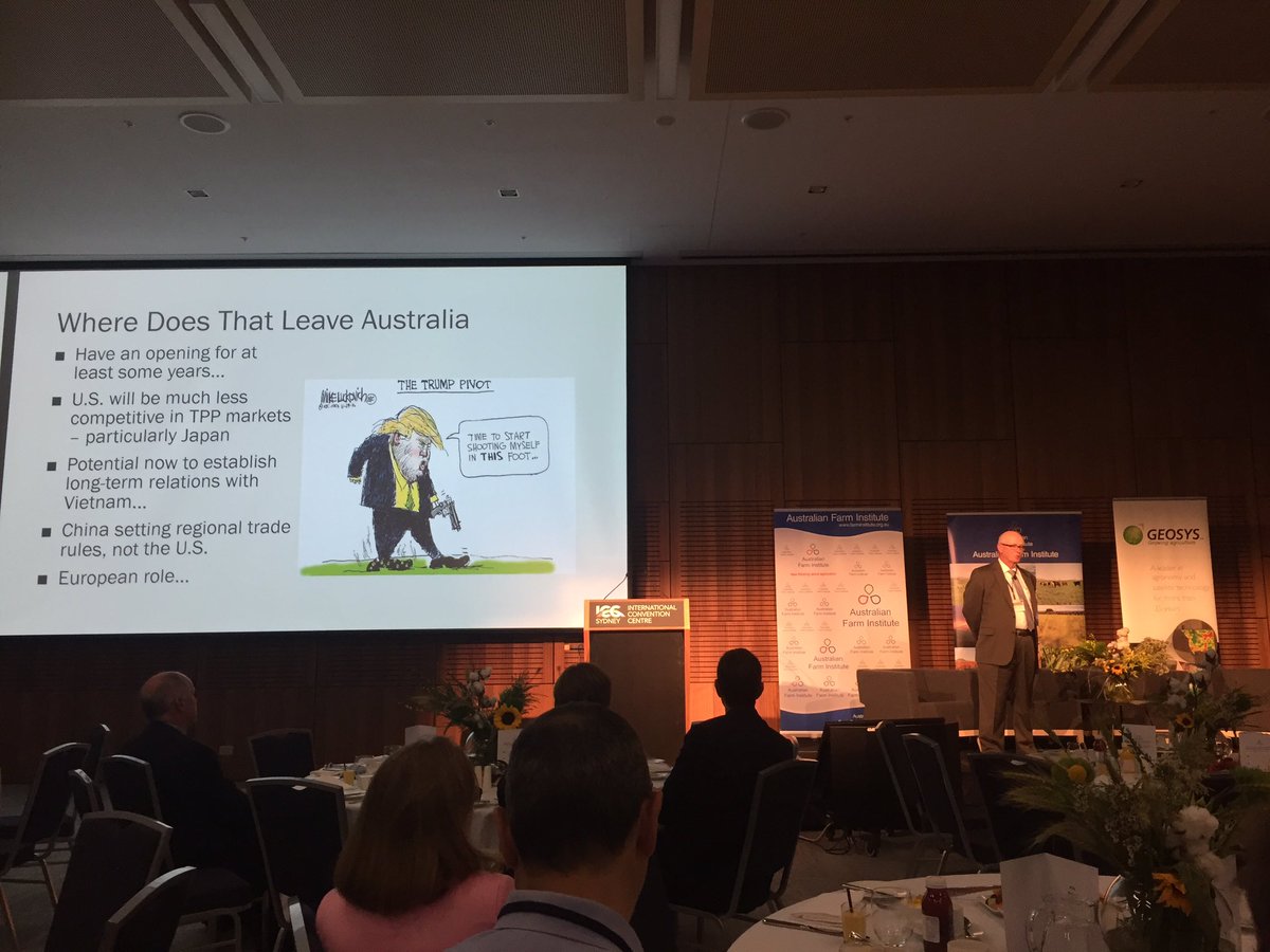 JessMartin_85's tweet photo. Implications of the Trump Administration for Aus Ag trade policy #opportunities @AustFarmInstitu @FarmBureau #Roundtable2017 https://t.co/W4ag3OulZj