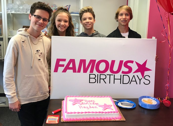FamousBirthdays's tweet photo. Throwback to @HaydenSummerall visiting the Famous Birthdays headquarters on his 12th birthday with a few friends including @MissJaydenB! 🎂🎂🎂 https://t.co/01aJ170prm