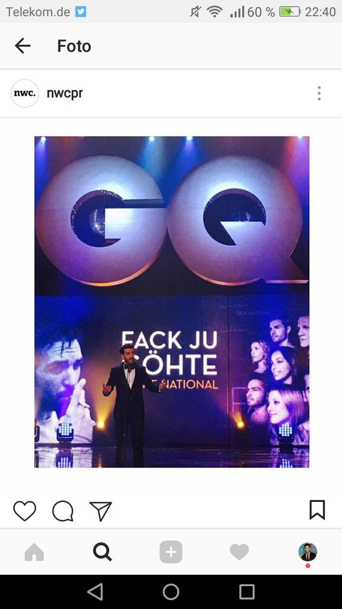 ninawhoop's tweet photo. so verdiehnt💓🙏
 @fackjugoehte @Elyas_MBarek 
#finalfack #gqaward #herzlichenglückwunsch #mehralsverdient 🙏🙏❤ https://t.co/LqajdmX4iO