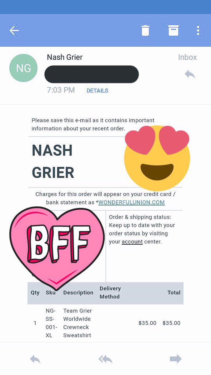 jaogameboy's tweet photo. I FINALLY GOT @Nashgrier's MERCH! #NashMerch I'm so happy that I finally have your merch! I can't wait to wear it! Check dms??? Love u 🌻✨ https://t.co/Ih27IhljrA
