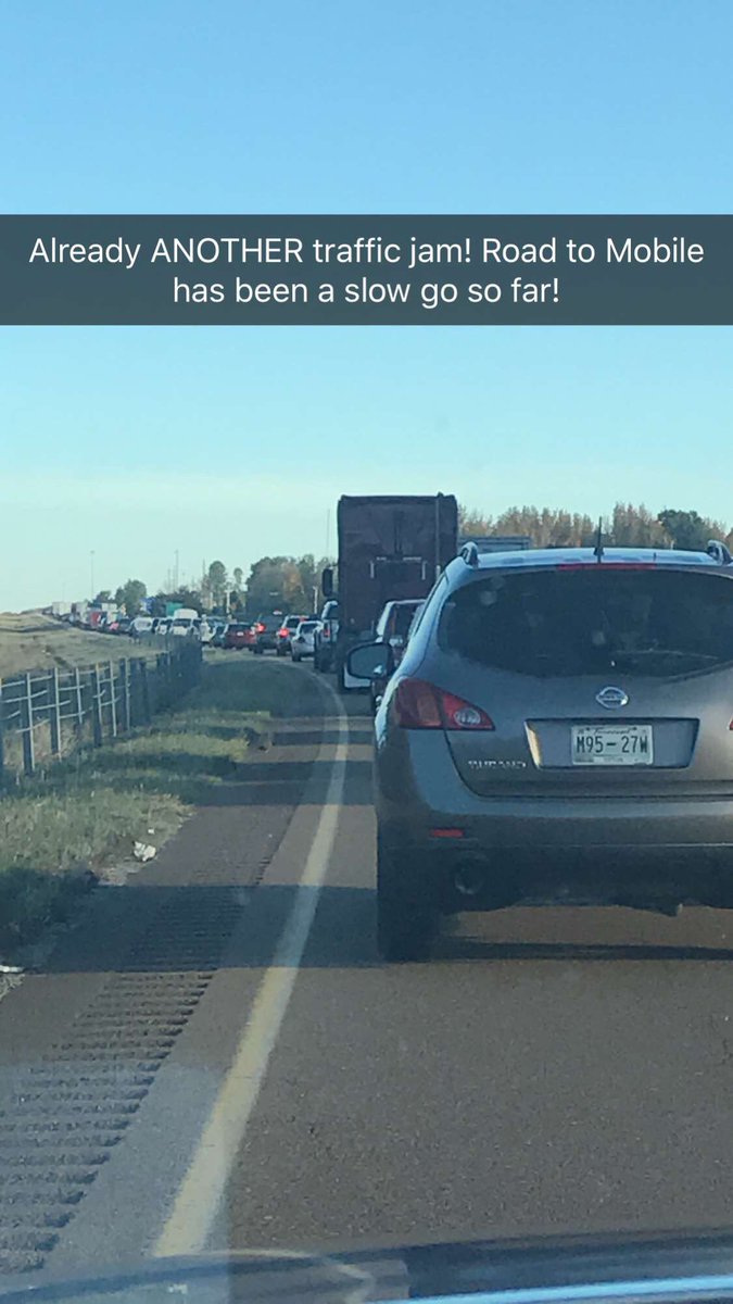 JC_RWRC's tweet photo. Traffic ๐ #MobileBound #Howlabama #BeatUSA https://t.co/OotoAM6PNv