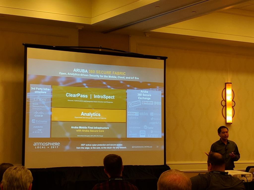 SecureJon's tweet photo. @XDmobile giving the Aruba 360 Secure Fabric some serious evangelism #ATMLocal https://t.co/HW4zwEUbme