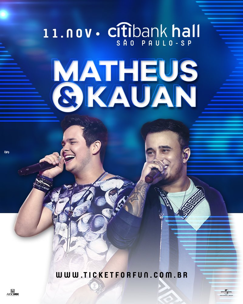 matheusekauan's tweet image. Alô, #sãopaulo ! Sábado, 11 de Novembro, estaremos juntos no @citibankhall fazendo um showzaço pra vocês! Vai ser 💥💥🔝 Vamos nessa! #matheusekauan #citibankhall #sp