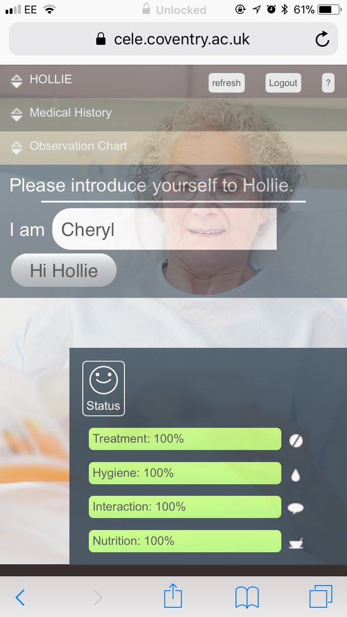 CherylwilsonOT's tweet photo. Feeling like Iv achieved something for helping keep Hollie alive this week #otstudents #101cc https://t.co/vbmcfMbC1h