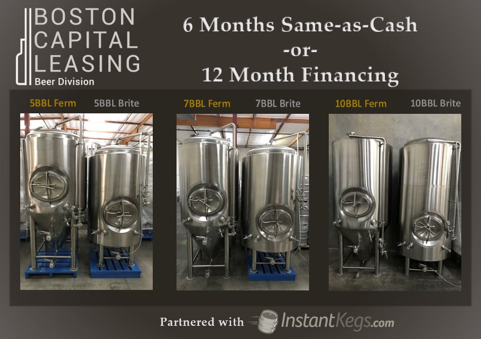 Check out our partners <a href="/InstantKegs/">InstantKegs</a>. We are proud to offer 6mo. same-as-cash, or 12mo. financing as low as 3.9% on their 5, 7, &amp; 10 bbl #brites and #fermenters. #brewers #craftbeer #beer #tank