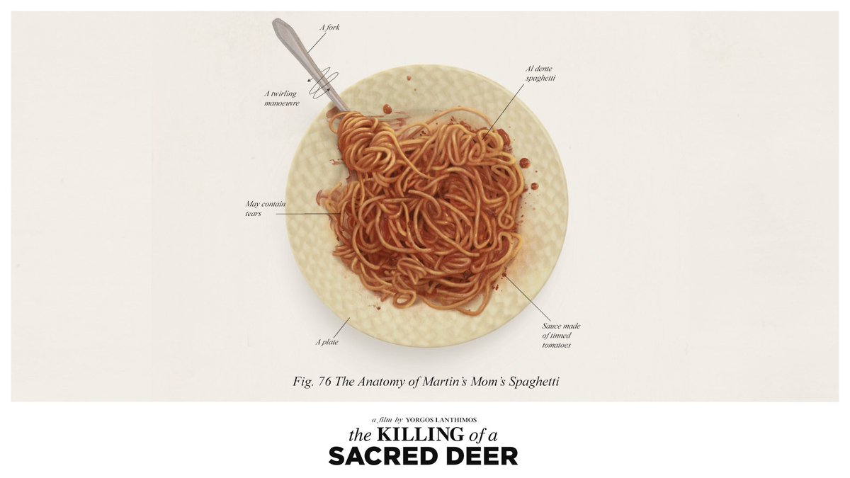 "Everyone eats spaghetti the exact same way.” #TheKillingOfASacredDeer

TheKillingOfASacredDeerFilm.com