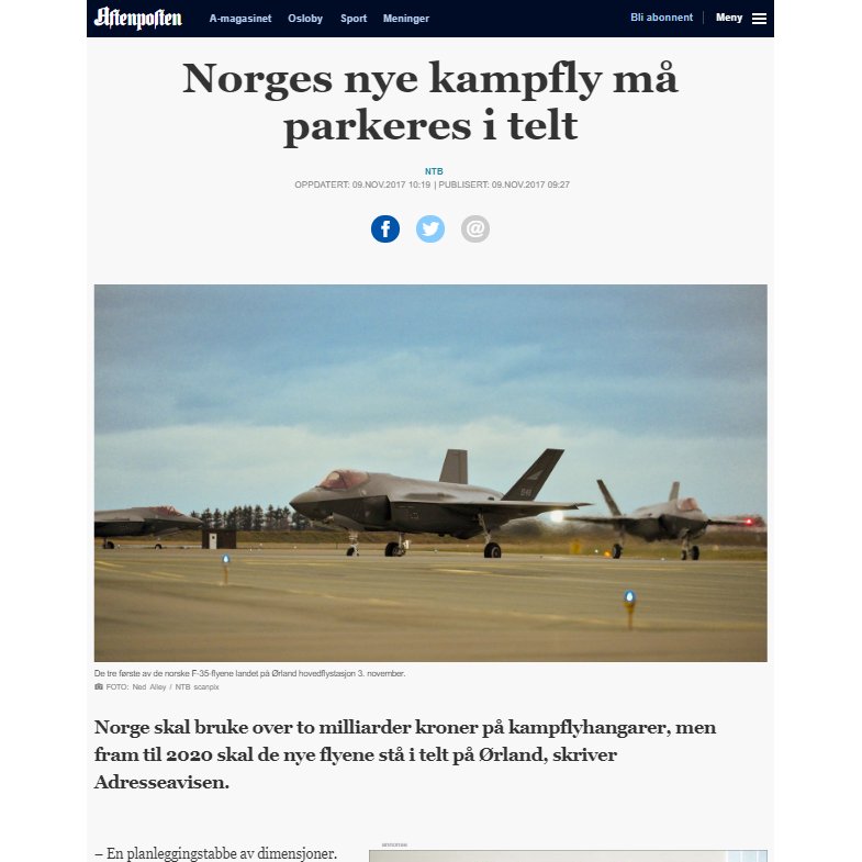 varyagi's tweet photo. A fitting welcome for #Norway's #F35 #failplane ... fleet gets to spend the next 3 years in plastic tents.  Quote from the experts: "Something is fundamentally wrong with Norwegian defense policy planning." https://t.co/Gg15nrZlmm https://t.co/6CnyF0bUpD