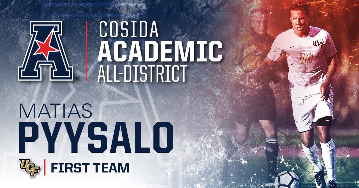 Congratulations, Matias, <a href="/UCF_MSoccer/">UCF Men's Soccer</a> on receiving @CoSIDAAcadAA All-District honors! ⚽️