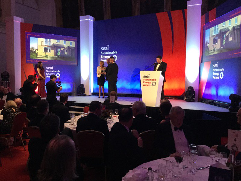 SEAI_ie's tweet photo. #DurkanResidential are the winners of Energy in Design Award with the innovative construction of their near zero energy homes #SEAIAwards17 https://t.co/cNJpP7X3Kn