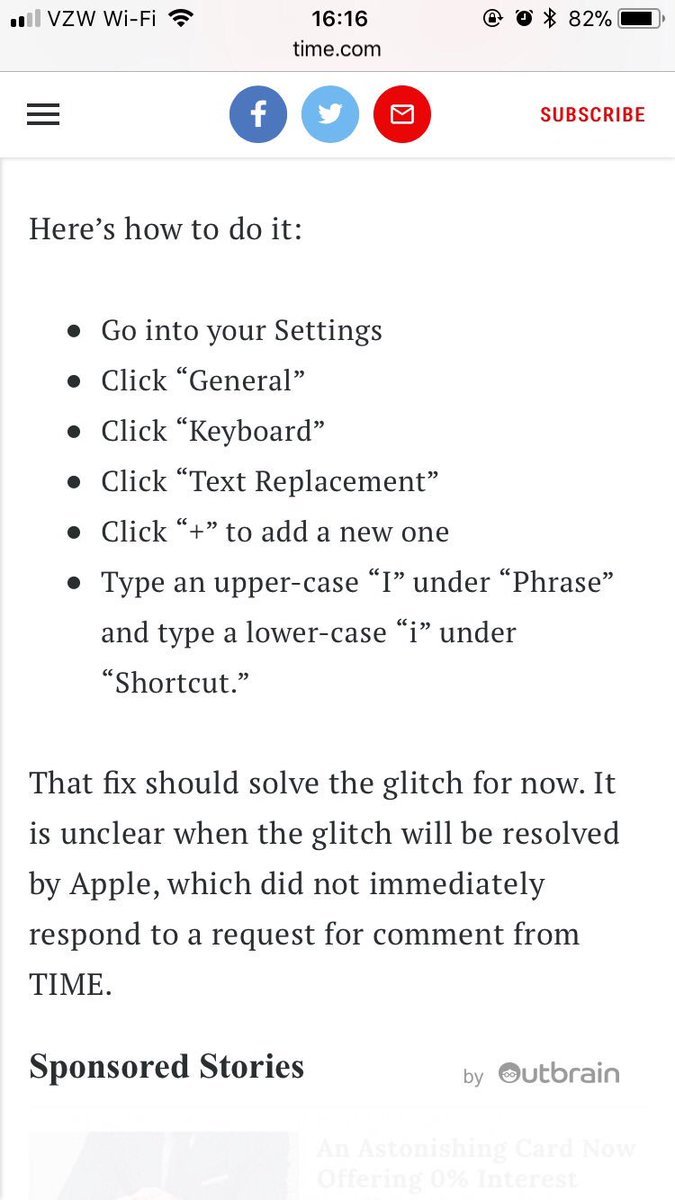 recoverlapsing's tweet photo. iOS 11 “I️” glitch quick fix https://t.co/X8LMM5AjcQ
