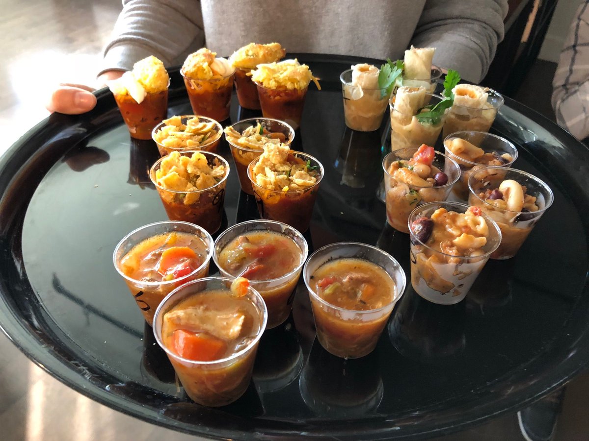 BKMediaGroup's tweet photo. The 1st Annual BK Chili Cook-Off is underway!! Contestants (the BK team) are being judged on aroma, color, consistency, taste and aftertaste. Thank you to our awesome clients Katie, Ryan, Adam, and Brandon for stopping by to judge our work. Winner TBD very shortly! https://t.co/n5Wjc2TWPG