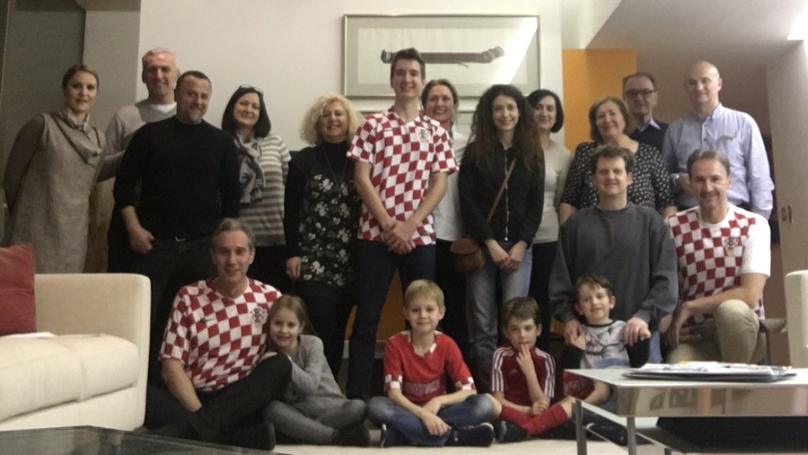 IgorPokaz's tweet photo. Staff of the Croatian Embassy supporting our national team. Bravo Vatreni 🇭🇷! https://t.co/lDXk5bl6Vr