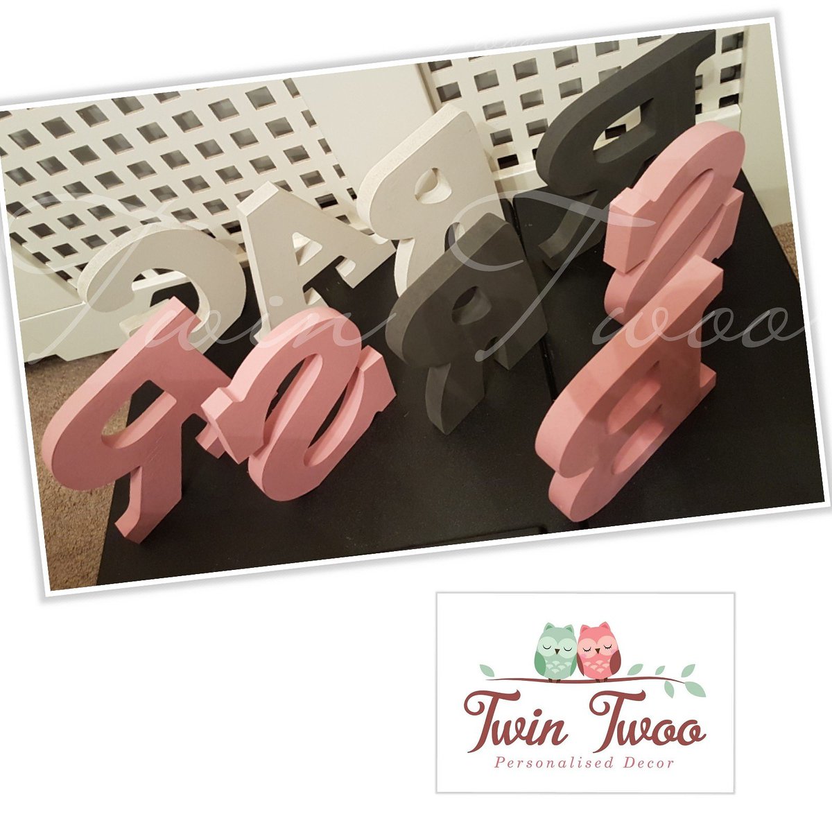 TwinTwooDecor's tweet photo. Busy eveing painting these 🎨 #handmade #gifts #decopage #craftsy #alphabet https://t.co/4cWHZOsxer