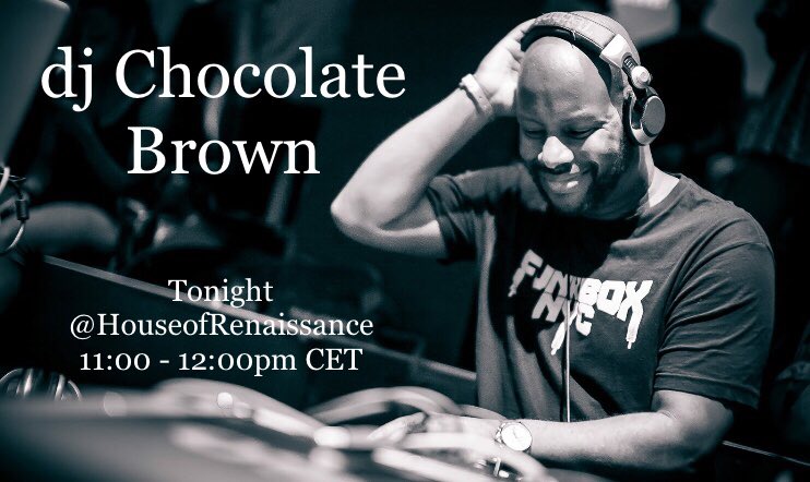 HouseOfRnssnc's tweet photo. dj Chocolate Brown LIVE @HouseofRnssnc 11:00 - 12:00pm CET. Tune in @www.salto.nl/salto1
#djchocolatebrown #djlive #livetv #musictelevision #fortheloveofmusic #therebirthofcreativity #houseofrenaissance #djguest #afrohouse #soulfulhouse #deephouse #getlifestyled #brandinn https://t.co/emAtfX1oP9