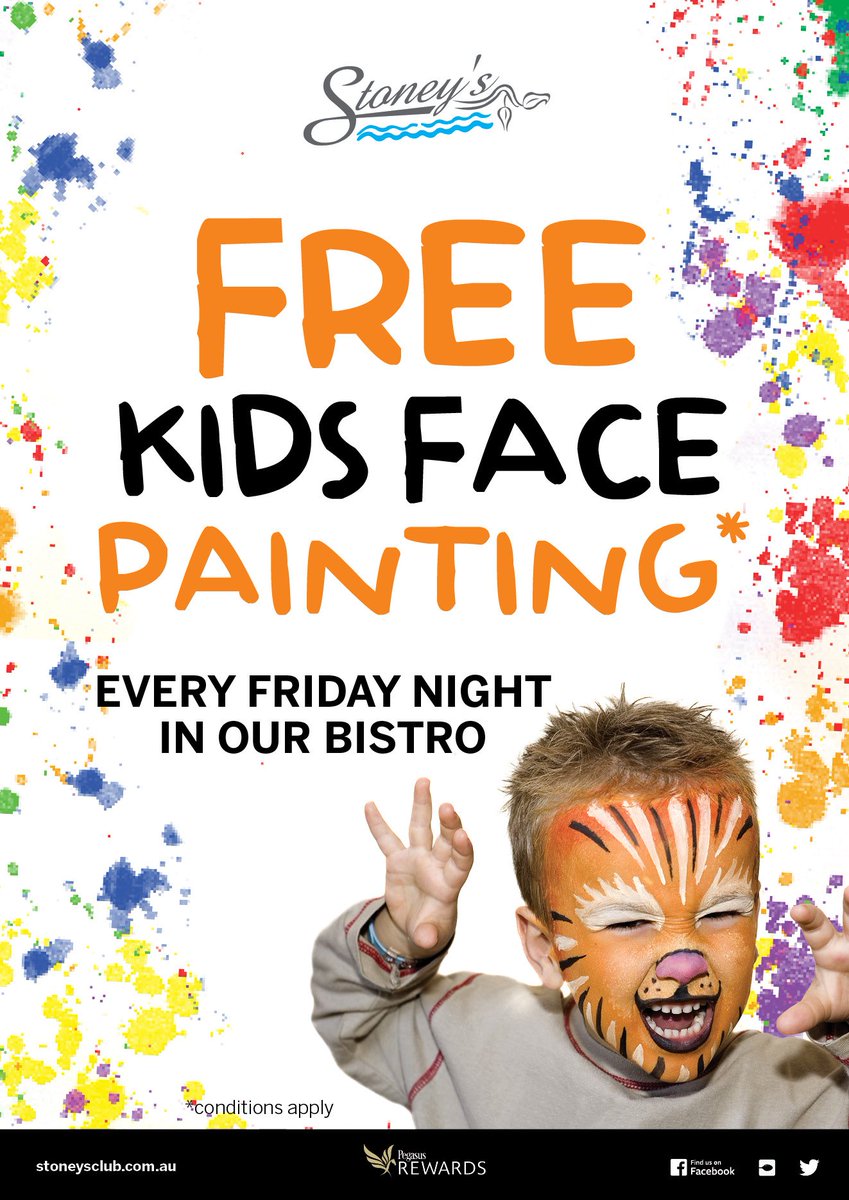 StoneysClubMelb's tweet photo. Stoney's caters for the whole family. Bring the kids in tonight and they can get free face painting! https://t.co/yGqNayDGNf