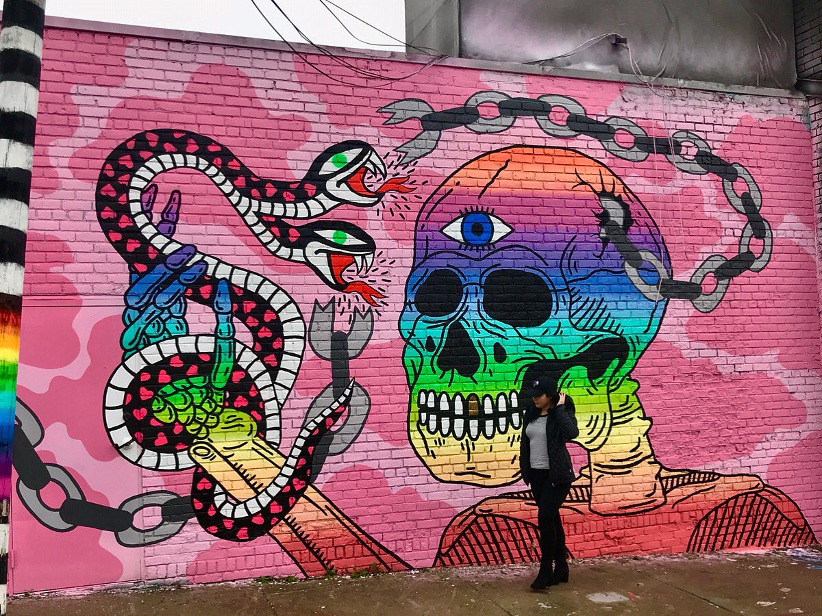 Break The Chain <a href="/_t_a_t_iana/">tatiana 🍇</a> 💀👁🐍 | #Detroit #Dadcaps #Breakthechain #streetart #streetwear #mural #art #thirdeye #ootd #LocalArt #Zelf
