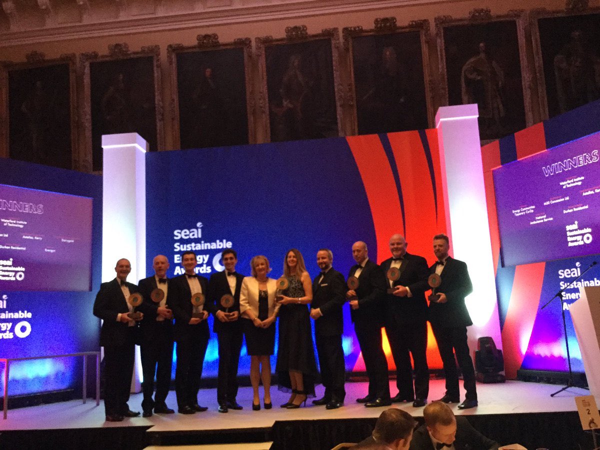 RichardsDee_'s tweet photo. Congratulations to all the winners at the @SEAI_ie #SEAIAwards17 @waterfordit Astellas  @Dairygold_IE M50 Concession, National Ambulance Service, #DurkanResidential, Energy Communities Tipperary Co-Op and Exergen #Sustainability https://t.co/UdIljUBGwb