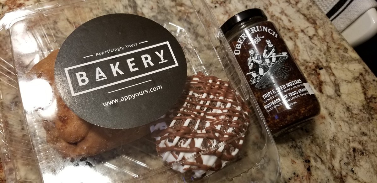GregnKW's tweet photo. Next time you're in #Guelph head to 1027 Gordon. There's an awesome bakery, @appyoursguelph with vegan donuts and an amazing cheese shop (Paola's) with cool condiments, mustard in this case. https://t.co/dK0pYbF7Et