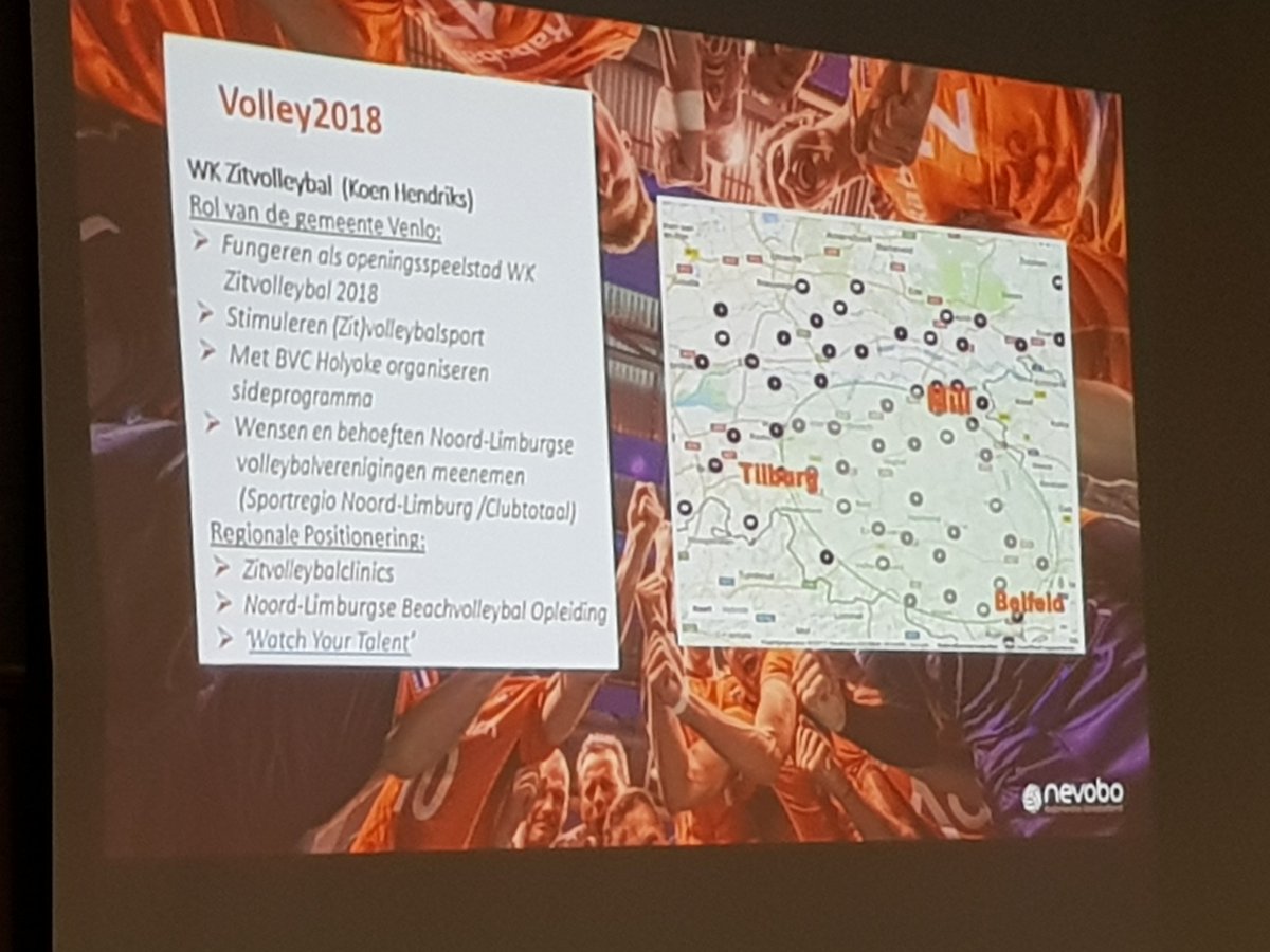 Zeer mooie outcome uit het Volleybalcafé van <a href="/volleybalnl/">Volleybal</a> met <a href="/SusanRaijmakers/">Susan Raijmakers</a>. Veel ideeën en kansen voor invullen side event <a href="/Volley_2018/">バボちゃん🏐</a> in <a href="/Sportregionl/">Sportregionl</a> met Zitvolleybal en beachvolleybal. <a href="/gemeentevenlo/">Gemeente Venlo</a> <a href="/Clubtotaal/">Clubtotaal</a> <a href="/nevobo/">Nevobo</a> <a href="/limburg/">Provincie Limburg</a> <a href="/TIGsports/">TIG Sports</a>