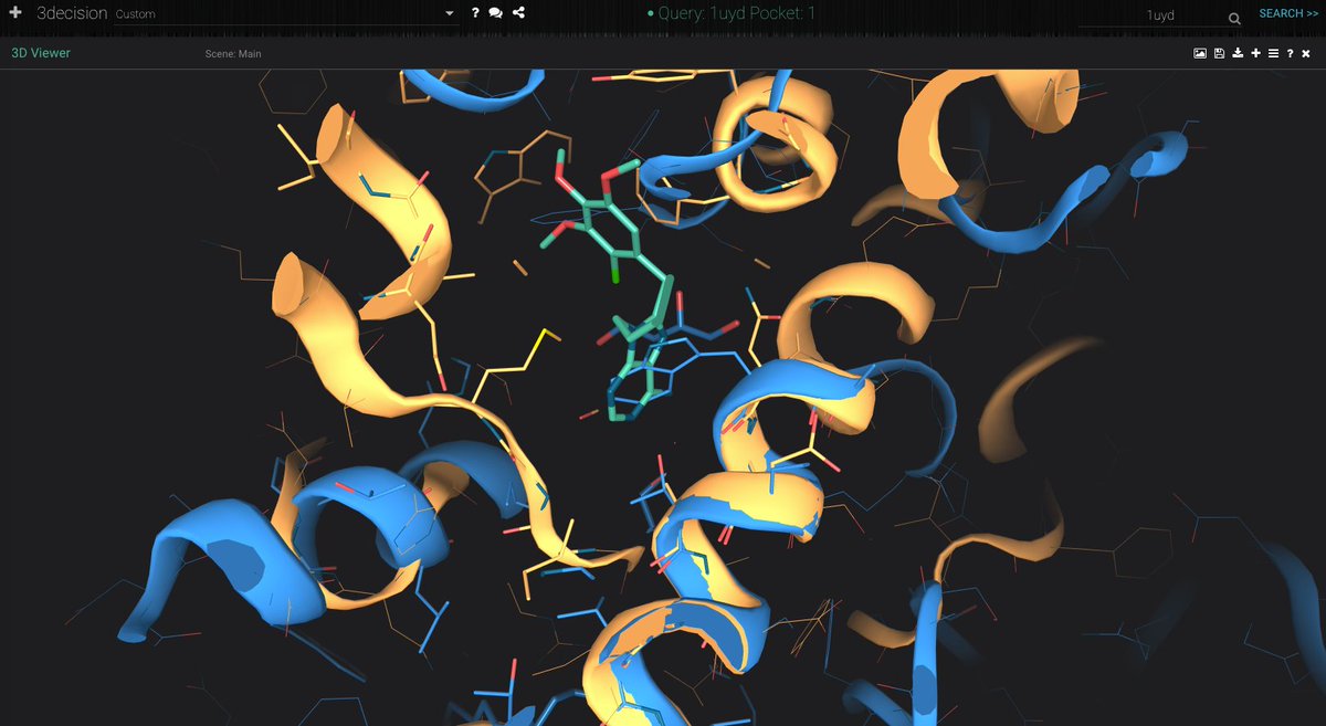 pschmidtke's tweet photo. fun fact! location where adenine binds in #HSP90 is similar to pocket in #CD1D glycoprotein and occupied by a tryptophan (part of the protein). Spotted in #3decision using local #pocket #comparison vs full #structural #pocketome. Check out lipid binding site of 2po6 and 1uyd. https://t.co/uSGvmr9rak