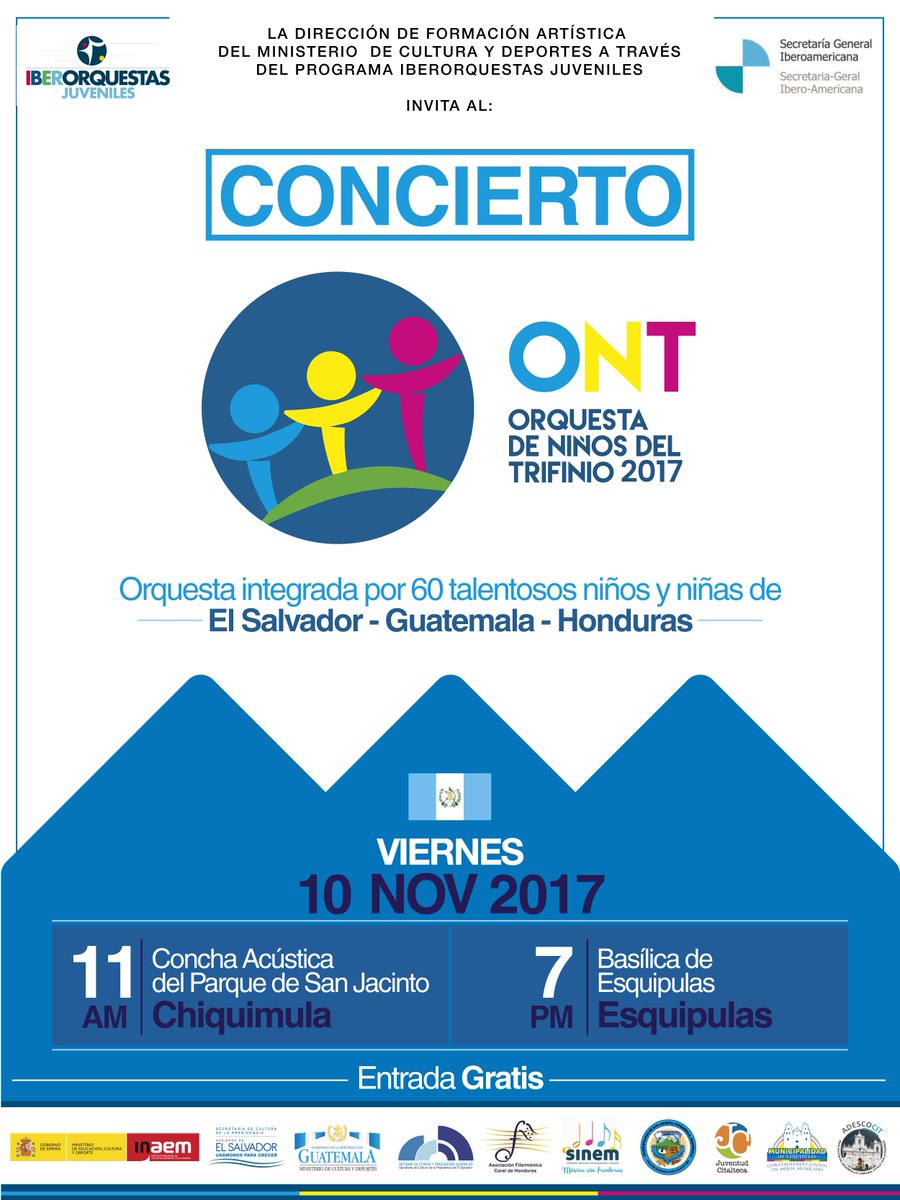 formarteGT's tweet photo. #ONT2017 | Agenda de Conciertos en Guatemala de la Orquesta de Niños del Trifinio 2017. https://t.co/cDbxd2lsoK