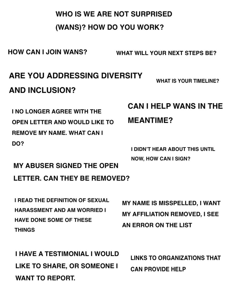 FAQs are now up on the website. Who are we? What’s next? Link in bio. #WANSFeedback #notsurprised