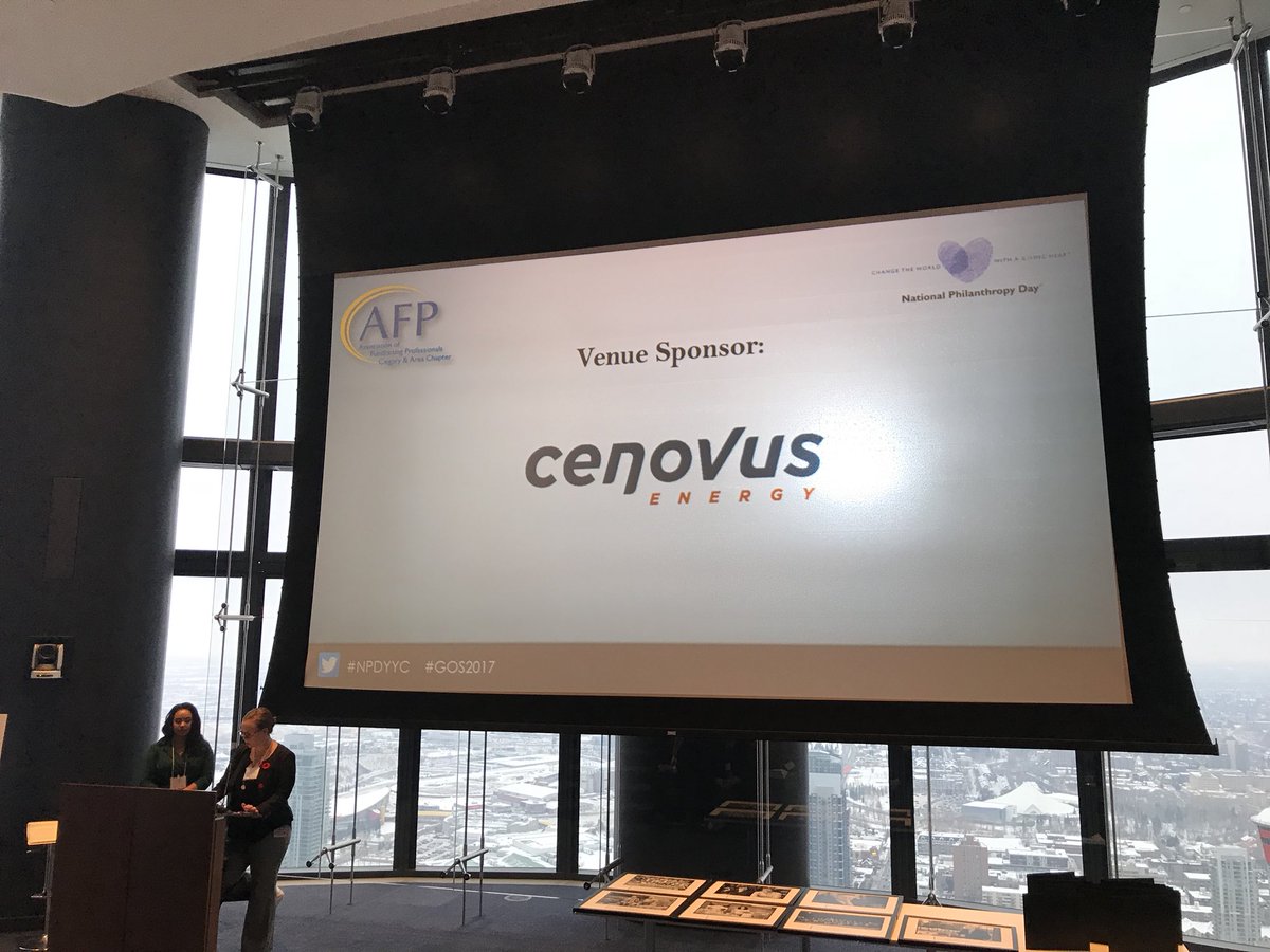 iDophilanthropy's tweet photo. Thanks to @cenovus for hosting our @AFPCalgary #NPDYYC #GOS2017 -twice in 2 days at the top of The Bow! https://t.co/pvPxFGmAvS
