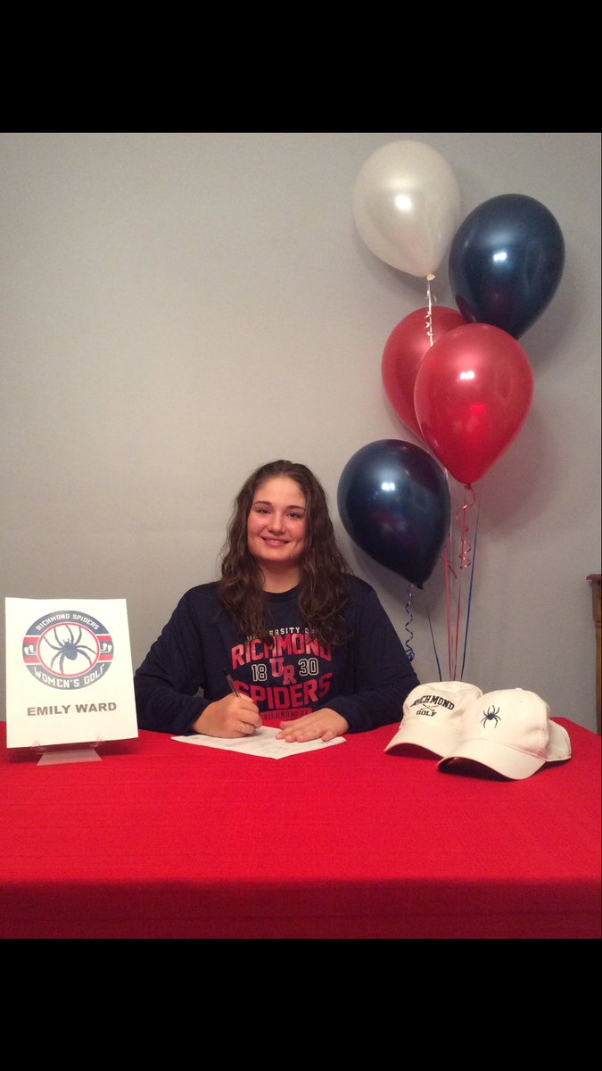 EmWard16's tweet photo. I am so excited to officially be a spider @urichmond, thank you to all my friends and family who continue to support me! @SpiderWGolf https://t.co/MskrXWgN8s