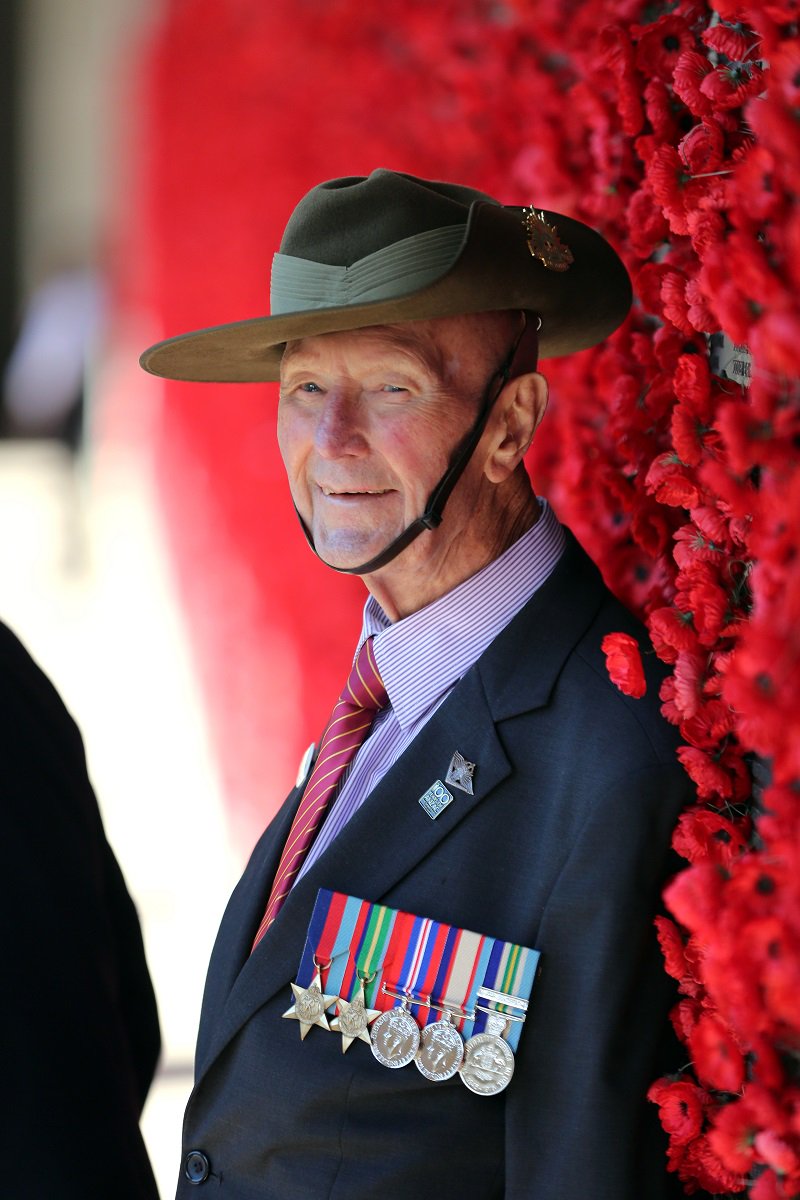 DVAAus's tweet photo. Len Griffiths recalls that although he was conscripted, he was “very happy to have been selected for Army Service”. 
Read more stories from Kokoda and the Beachheads veterans here: https://t.co/0vw1S4kzBl 
#RemembranceDay https://t.co/N0M2wjrYa7