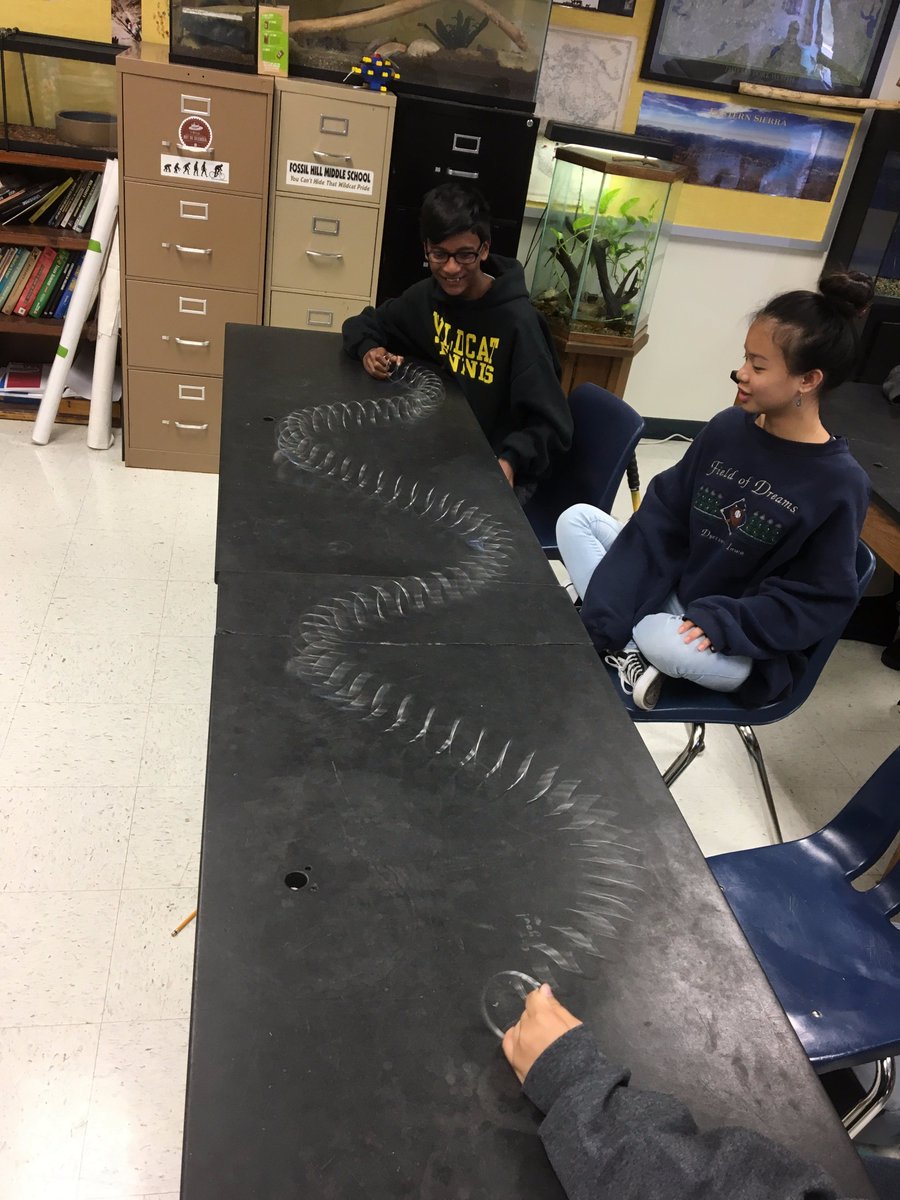 GT science students were demonstrating components of electromagnetic waves w/ Slinkies today. <a href="/Fossil_Hill/">Fossil Hill</a> @KellerISD_GT