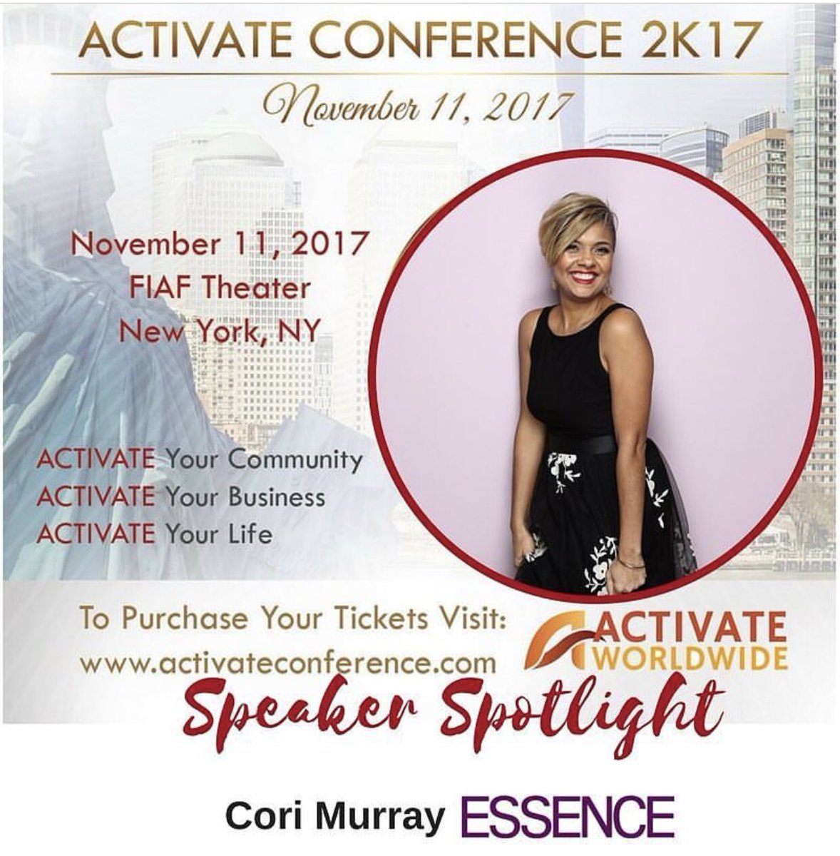 corimurray's tweet photo. I’m excited to be a speaker at the #Activate2K17 conference on Saturday, Nov. 11 ... Will I see you there? https://t.co/5TM8uRtnBf