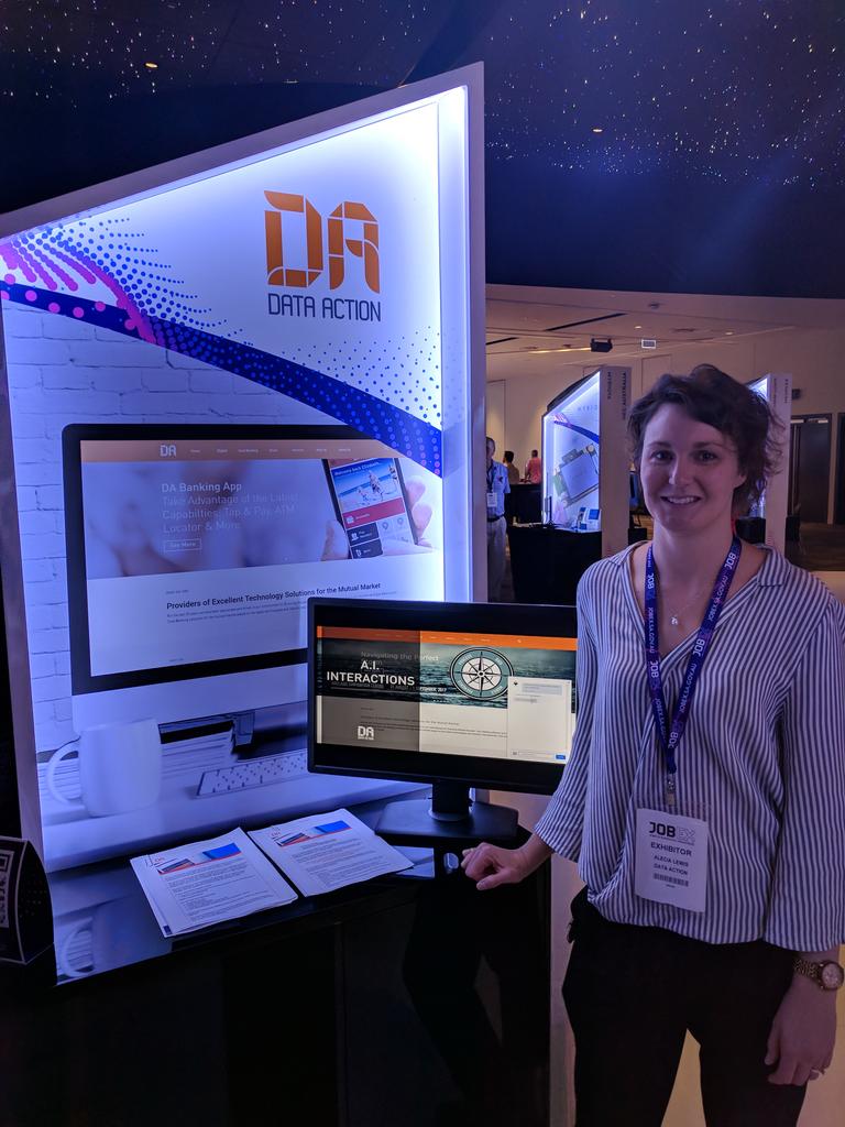 gkennedy's tweet photo. Come see @DataAction at JobEx #jobex today and tomorrow. #NowHiring. We're in the high tech section https://t.co/afTmUBEmGQ
