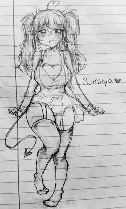 Lust loves school outfits as much as she loves chocolate and alcohol. 